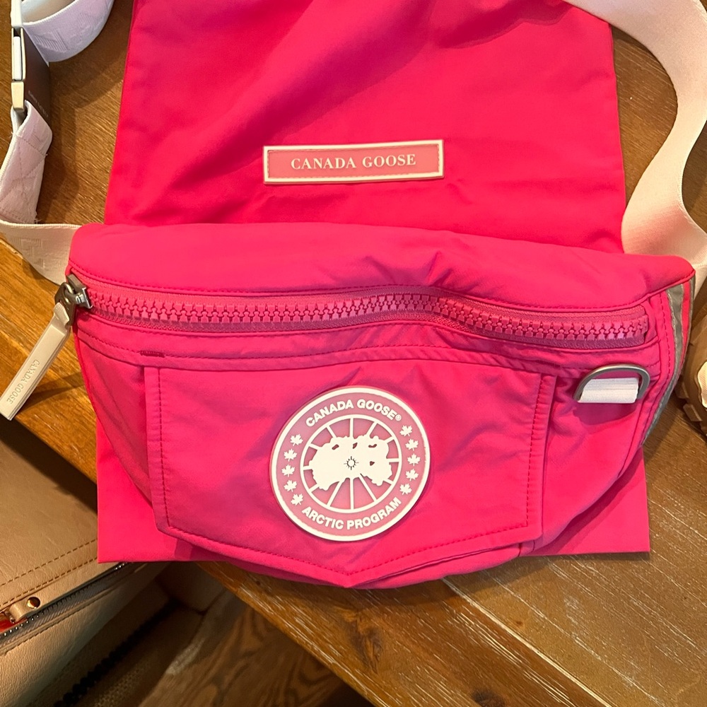 Canada Goose Pink Belt Bag- new condition, never used with dust bag.